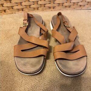 Cole Haan Tan Leather Strappy Slingback Sandals